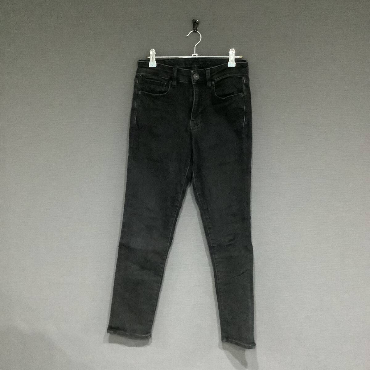 H14◇AMERICAN EAGLE | アメリカンイーグル ブラックジーンズ 黒色 美品 サイズ2拍卖