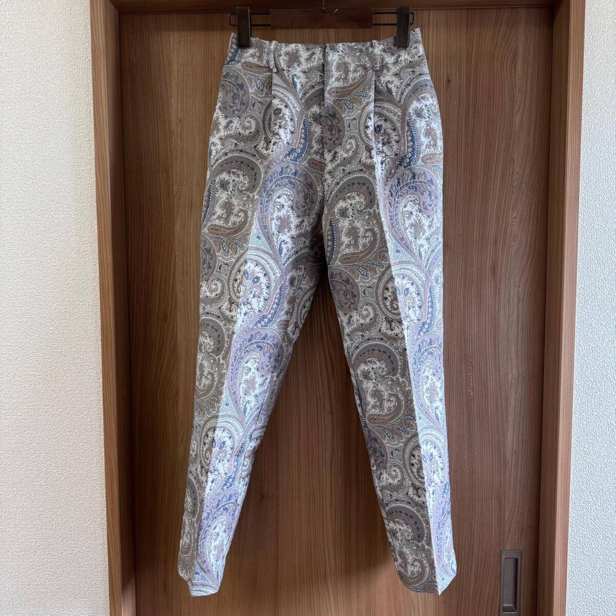 良品 Lui's ルイス 21AW ペイズリージャガードパンツ S 定価15,180円 送料520円〜 スラックス テーパード 総柄 イージーパンツ拍卖
