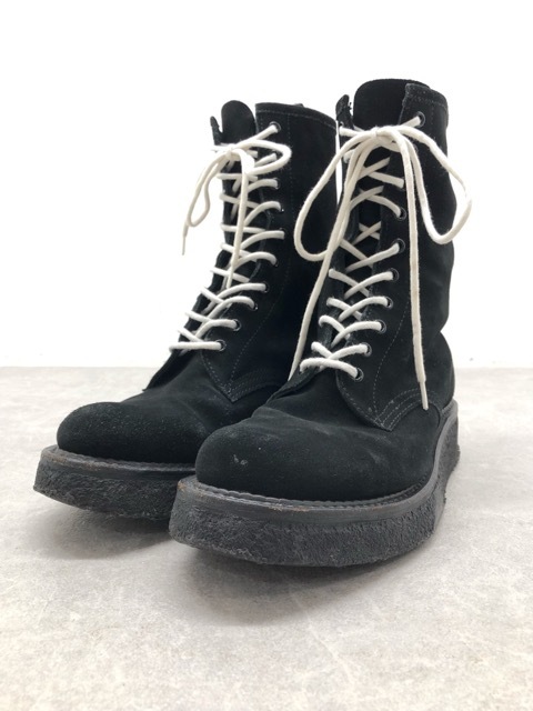 SUB-AGE × KIDS LOVE GAITE(サベージ×キッズラブゲイト) スウェード レースアップ ブーツ UK7 26.0cm ブラック 【C1598-007】拍卖