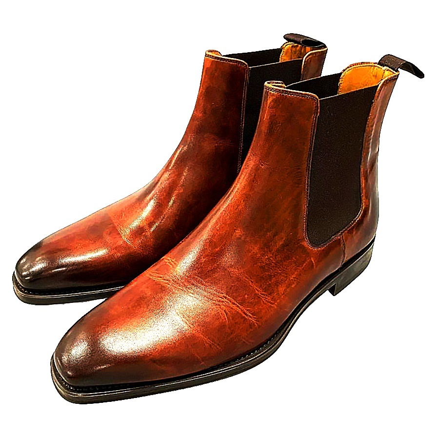 極美品◆マグナーニ レザーシューズ サイドゴアブーツ ブラウン メンズ サイズ40 MAGNANNI【AFC29】拍卖