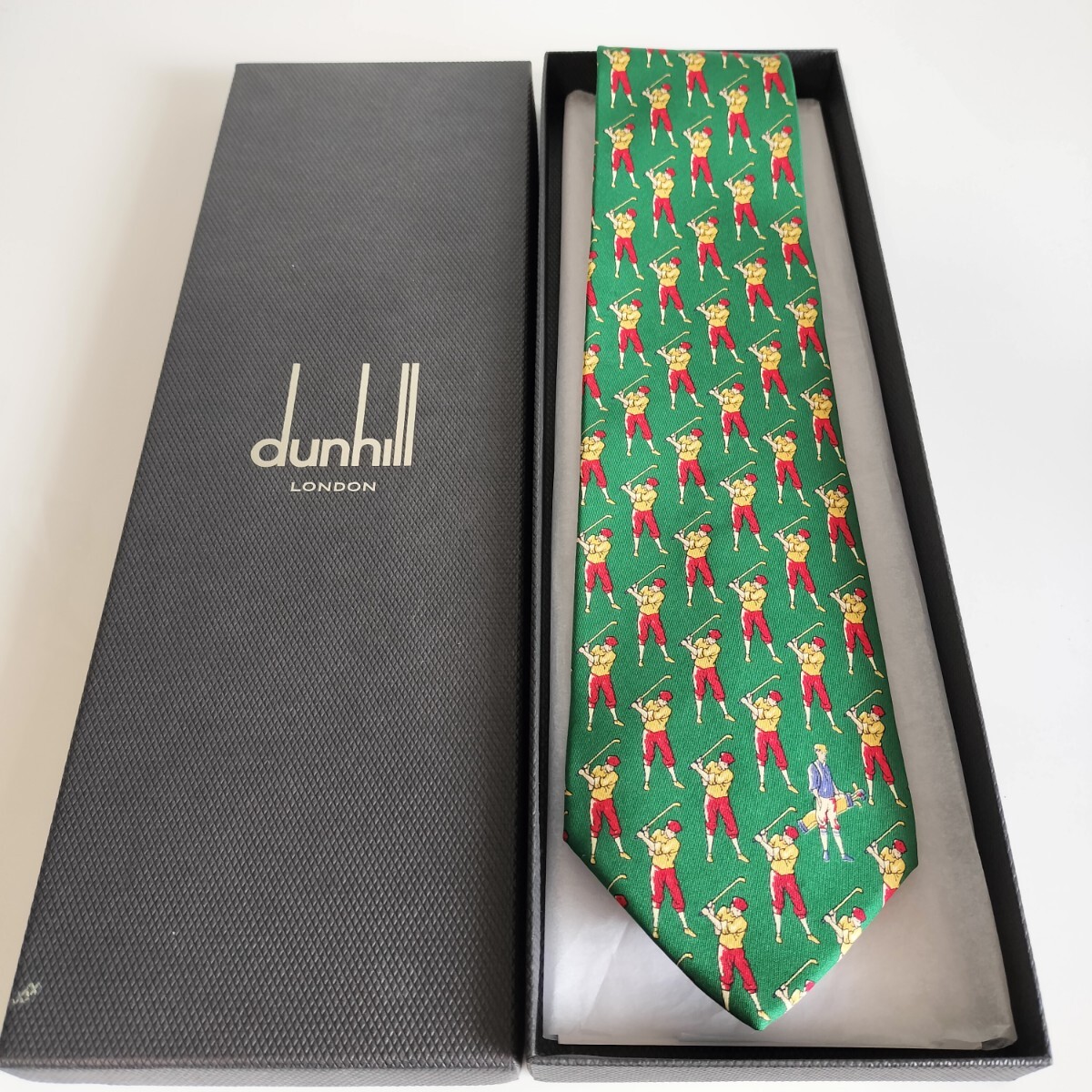 ダンヒル(Dunhill)緑ゴルファーネクタイ拍卖