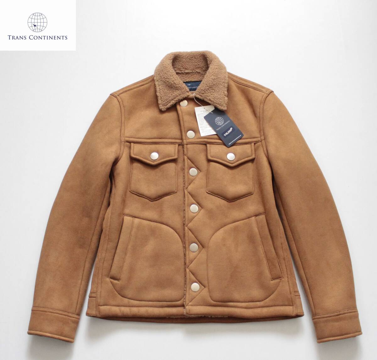 未使用【 TRANS CONTINENTS トランスコンチネンツ 】裏ボア フェイク ムートン トラッカージャケット M 定価¥18,000 ブルゾン キャメル拍卖