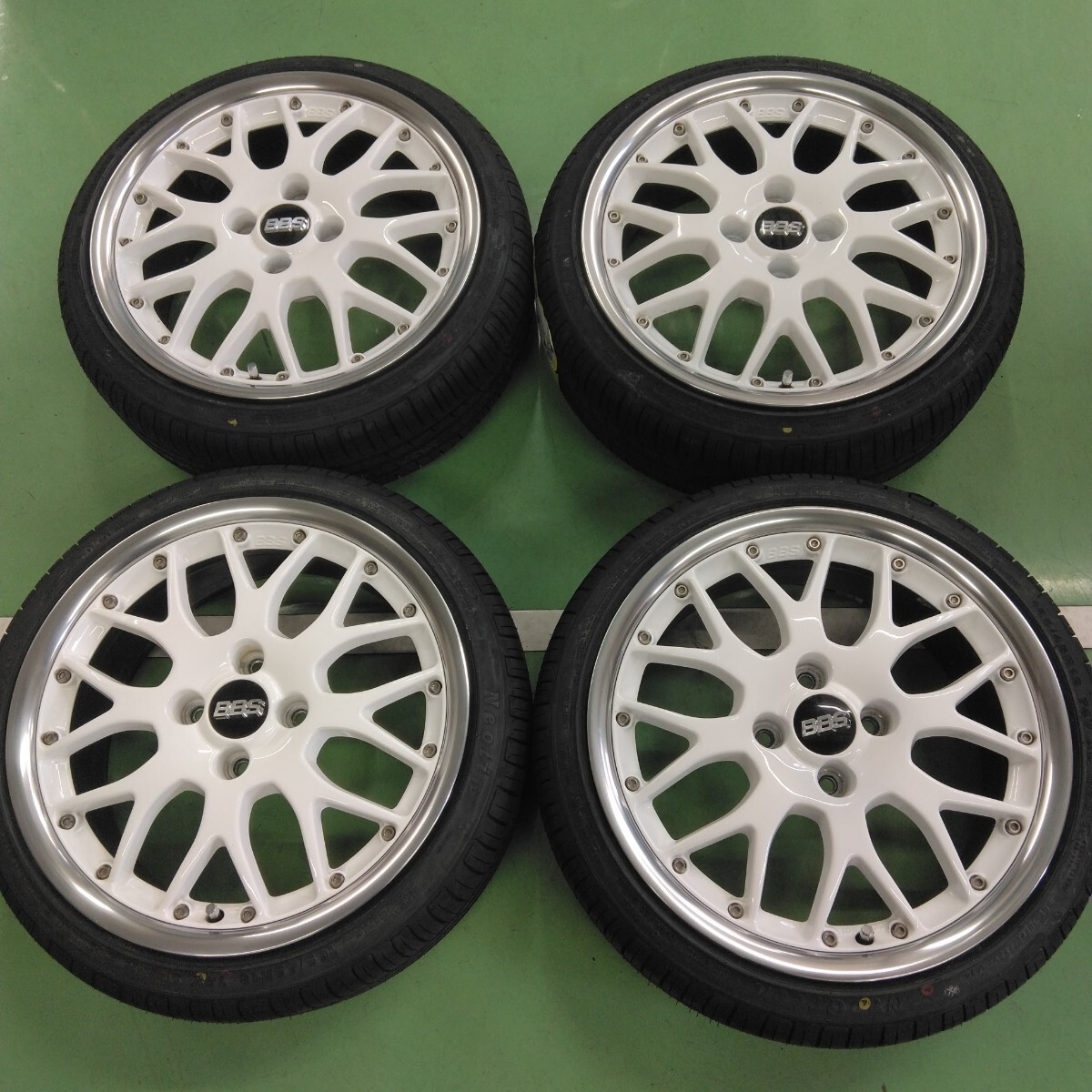 BBS RS764ホワイトディスクポリッシュリム仕様 4穴 4本新品バリ山タイヤ165/45R16VW純正軽バン軽トラタントN-BOXスペーシアコペン拍卖