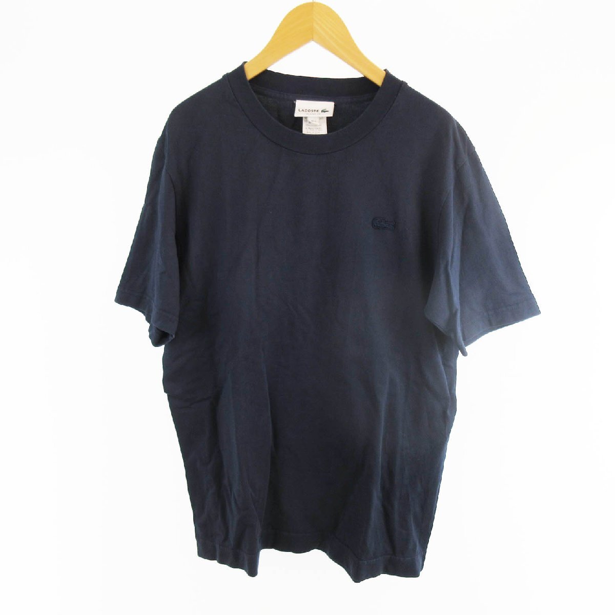 ラコステ LACOSTE Tシャツ 半袖 クルーネック ワニ ワッペン 紺 ネイビー S/3 (株)ラコステジャパン メンズ拍卖