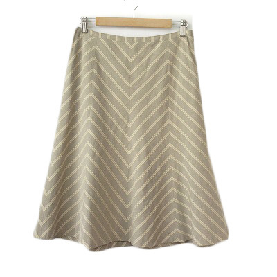 アトリエサブ ATELIER SAB スカート フレア ボーダー コットン 13T グレー レディース拍卖