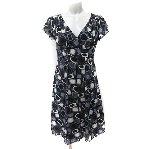 ルスーク Le souk ワンピース ひざ丈 フレンチスリーブ 総柄 38 マルチカラー /YI レディース拍卖