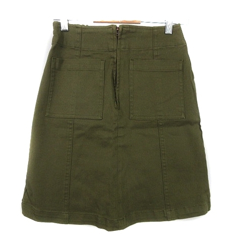 セポ CEPO aolt 台形スカート ひざ丈 コットン ミリタリー 厚手 無地 M カーキ ボトムス /PI レディース拍卖