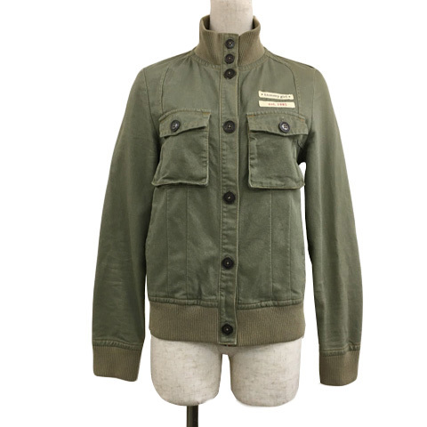 トミー TOMMY jeans ジャケット ブルゾン デニム ワーク 無地 ロゴ 長袖 S 緑 グリーン レディース拍卖