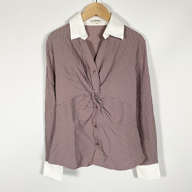 ナラカミーチェ NARA CAMICIE シャツ ブラウス 長袖 総柄 パープル系 0 XS相当 レディース拍卖