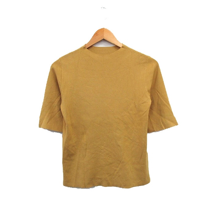 シンプリシテェ SIMPLICITE カットソー Tシャツ 五分袖 ハイネック シンプル マスタード /KT15 レディース拍卖