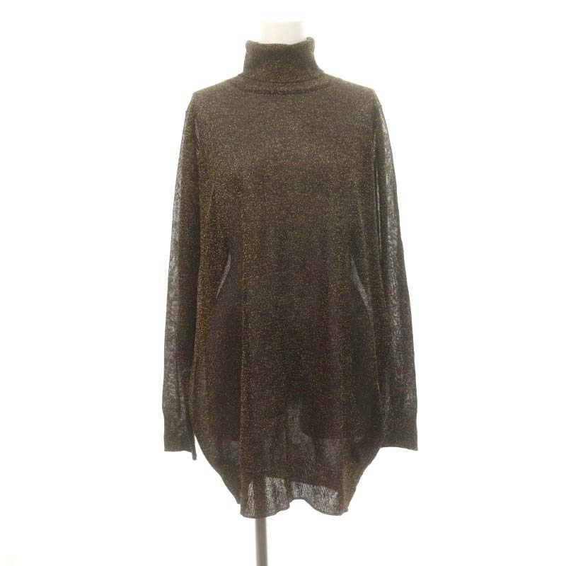 イエナラブークル IENA LA BOUCLE Galaxyニット ラメタートルネック セーター 長袖 プルオーバー F 茶 ブラウン /YQ拍卖