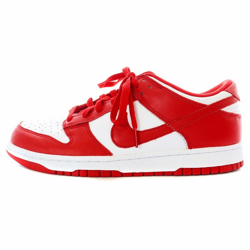 ナイキ NIKE Dunk Low SP White and University Red ダンク ロー SP ホワイト アンド ユニバーシティレッド スニーカー US9.5 CU1727-100拍卖