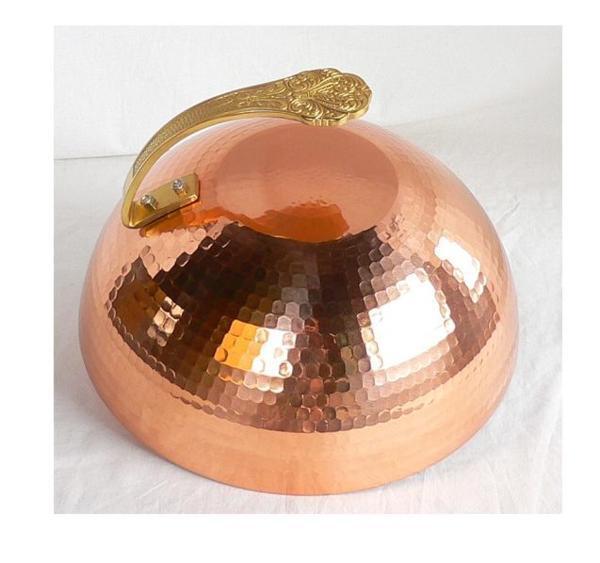 ☆銅製槌目ステーキカバー 約内径270X本体高117mm板厚1.2mm銅には抗菌作用があり銅製品は衛生的日本製新品拍卖