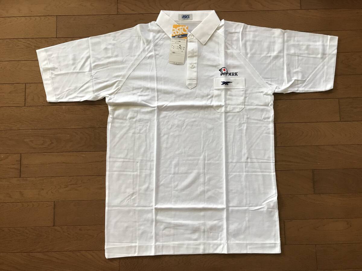 当時物 未使用 デッドストック アシックス Asics パウ スポーツシャツ 襟付き 品番:T-1384 サイズ:L4 胸囲:104-108  HF4032拍卖