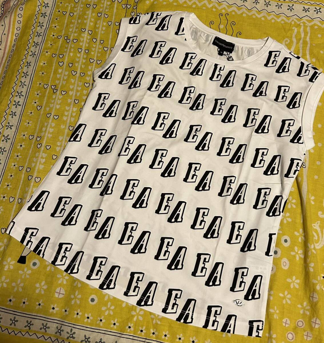 ◇新品タグ付き◇ EMPORIO ARMANI/エンポリオ アルマーニ フレンチスリーブ カットソー 38サイズ◇半袖カットソー Tシャツ レディース◇拍卖