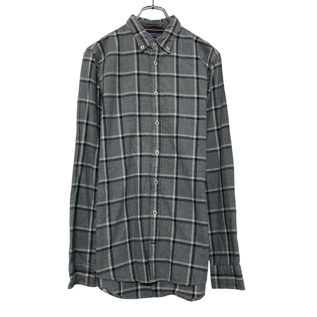 TOMMY HILFIGER 長袖 チェック シャツ トミーフィルフィガー M ブラック ポケット 古着卸 アメリカ仕入 a608-7071拍卖