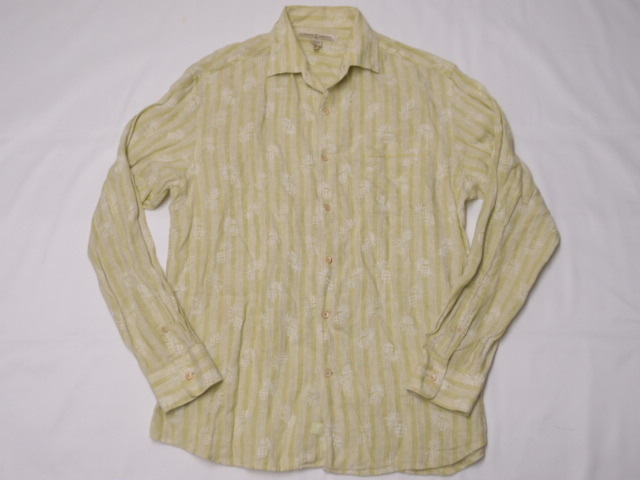 ◆古着卸USA■TOMMY BAHAMA☆長袖シャツ★★★M 100% LINEN ハワイアン アメリカ直輸入 SALE お見逃しなく!拍卖