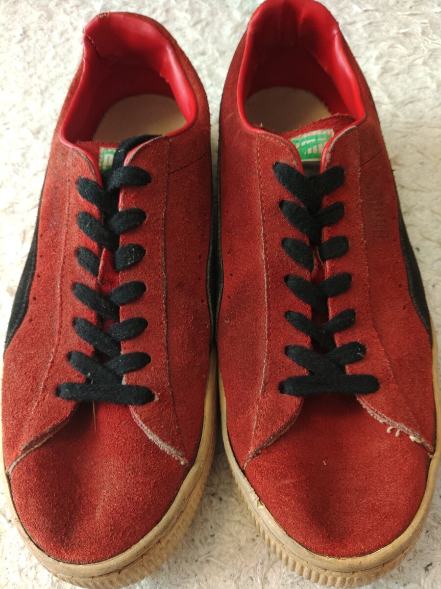 70's 80s ユーゴスラビア製 PUMA クライド プーマ オリシナル ビンテージ 目付き PUMA 赤/黒 スエード拍卖