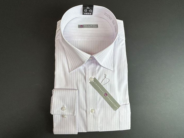 【長0188】DAUL95-63-V909■3L(えり回り45-ゆき86)■長袖ドレスシャツ■UNIVERSAL LABORATORY ワイシャツ 形態安定 スッキリシルエット拍卖