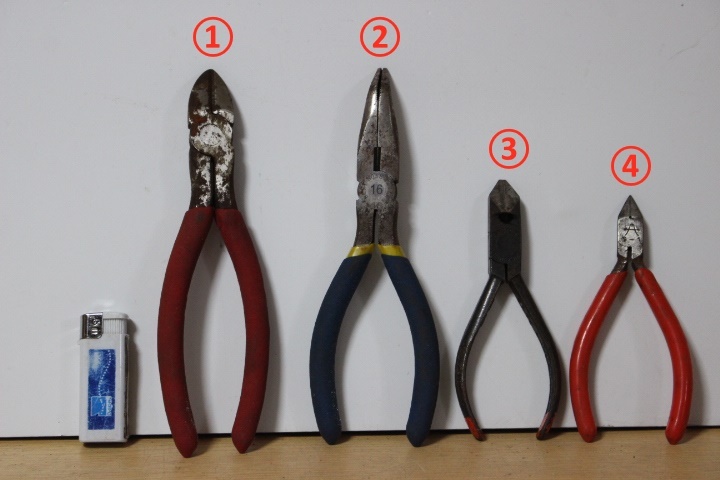 再■ み-555 工具 4点 中古 ニッパー他 特殊工具 当時物 ※最大)全長16.4cm 全重390g拍卖