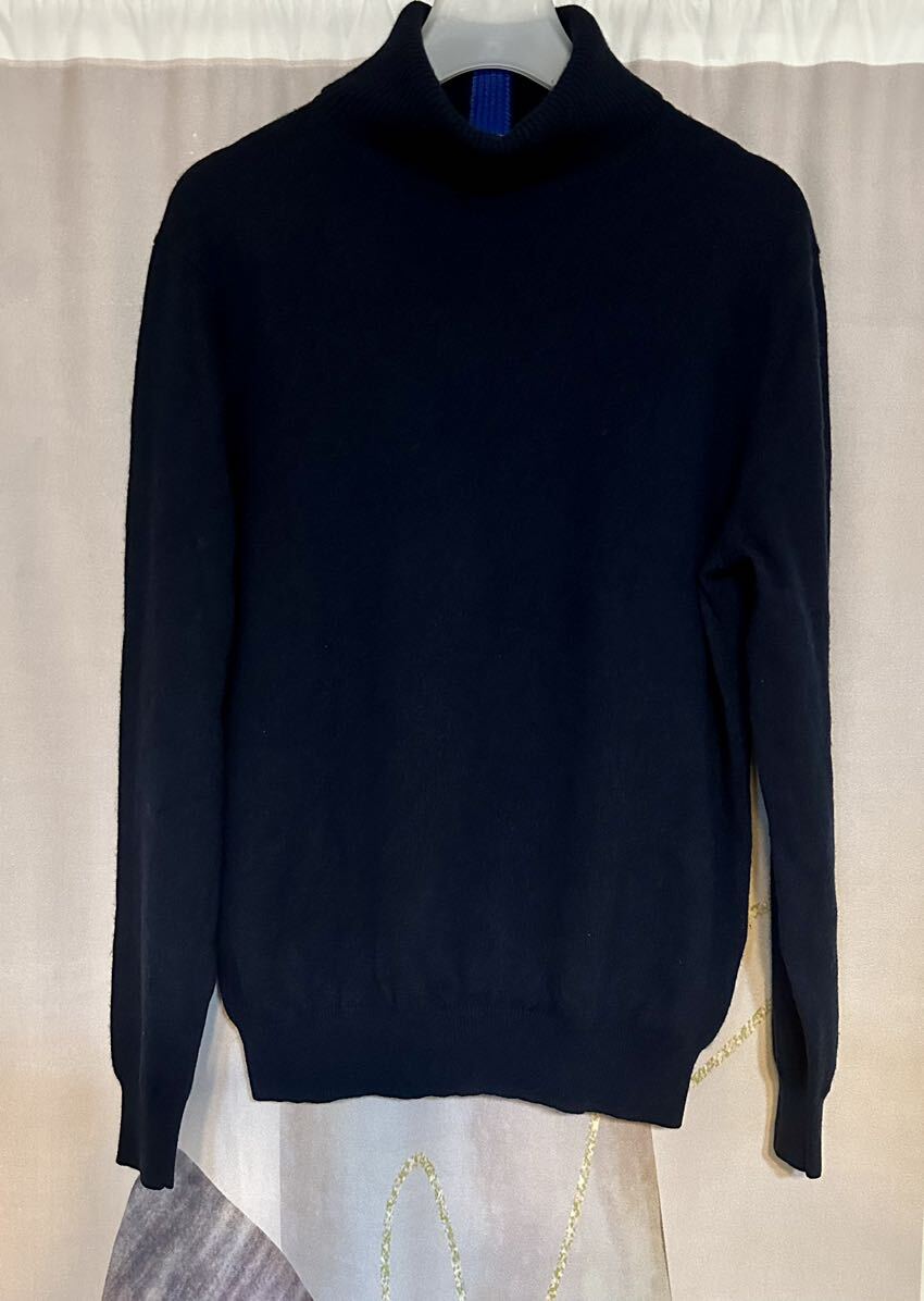 ポールスミス カシミヤ 100% タートルネック ニット セーター ネイビー拍卖