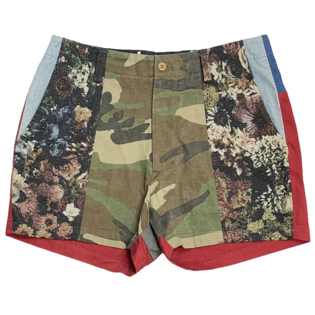 MADE IN JAPAN製 PHENOMENON 2013年SSモデル 異素材切り替え総柄ハーフパンツ マルチカラー W32/Lサイズ フェノメノン 日本製 SWAGGER拍卖