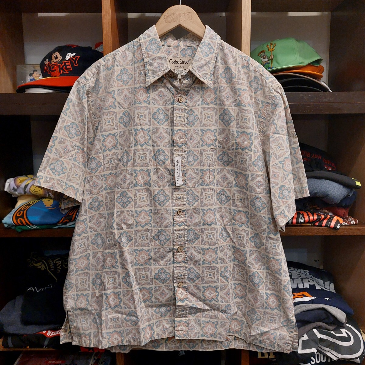 Cooke Street Honolulu クックストリート ホノルル L 植物 ボタニカル リバースパターン 木製ボタン コットン アロハシャツ 06H1701拍卖