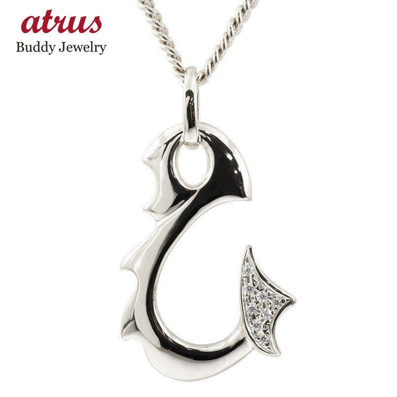 プラチナ ペンダントトップ メンズ 喜平 ダイヤモンド フィッシュフック 釣針 マリン系 ダイヤ シンプル pt900拍卖