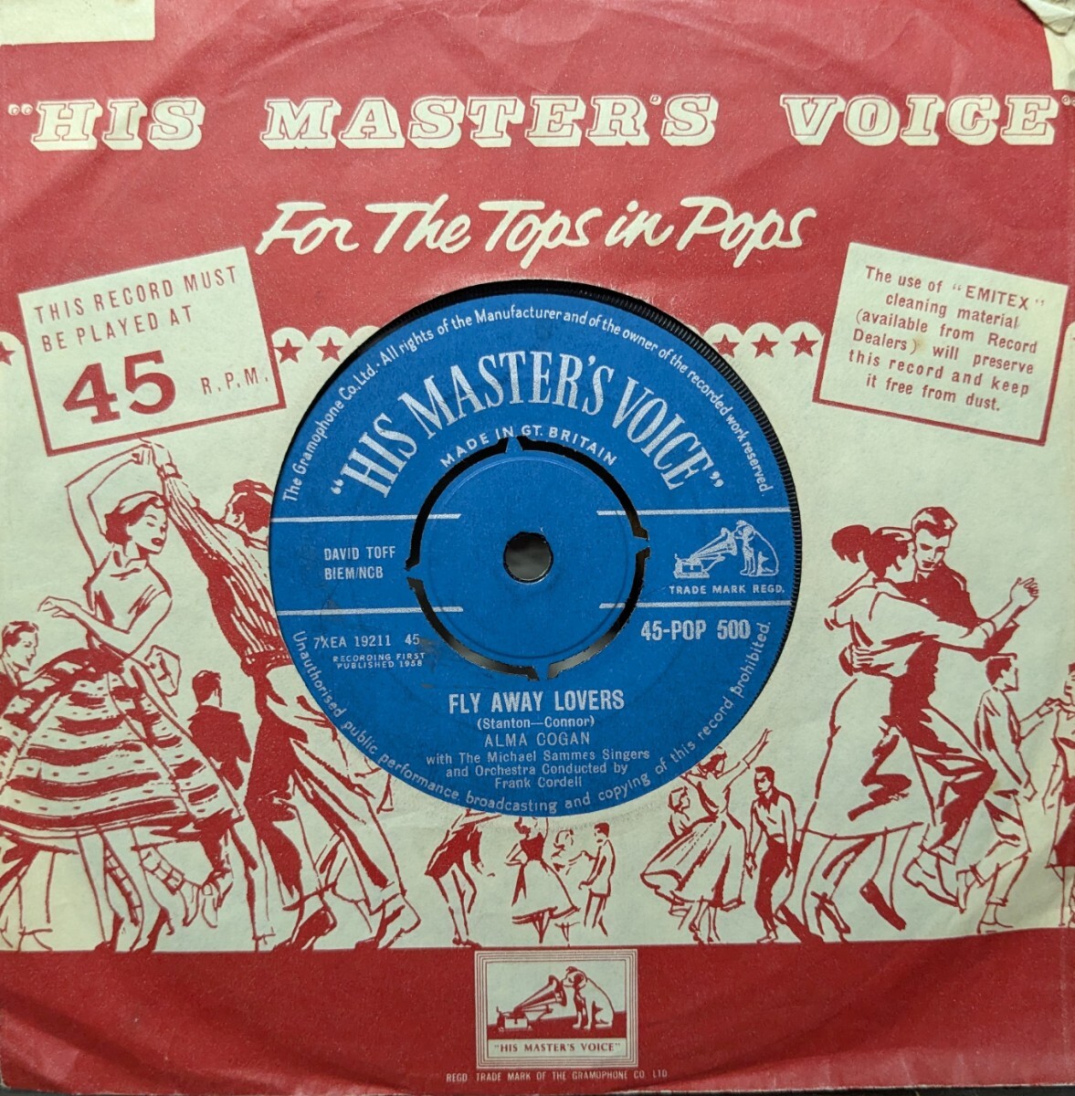 ☆ALMA COGAN/FLY AWAY LOVERS1958'UK HMV 7INCH拍卖