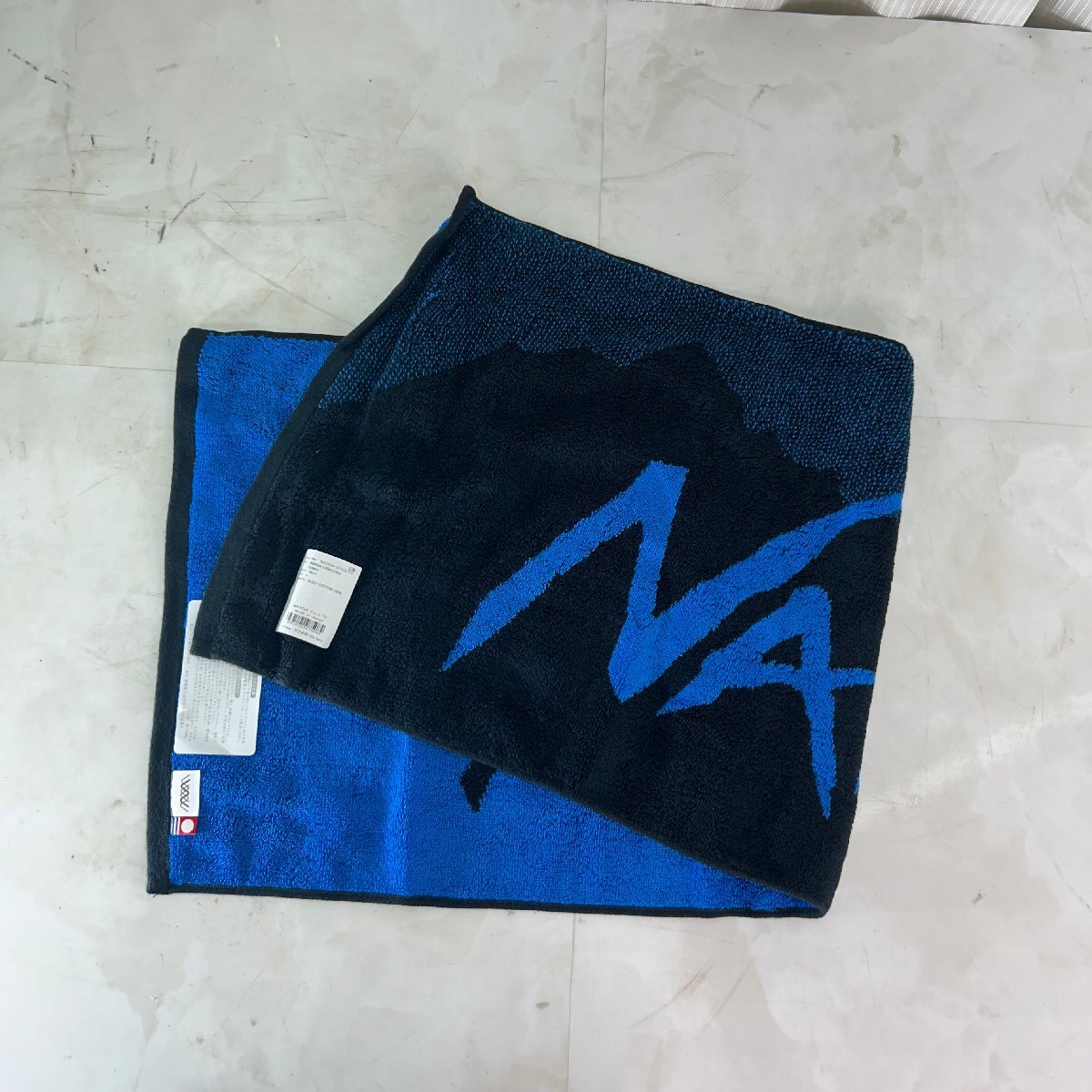 ♪M♪ NANGA ロゴフェイスタオル ブルー ブラック タオル 雑貨 NA2254-3F519 新品 ♪A-240929拍卖