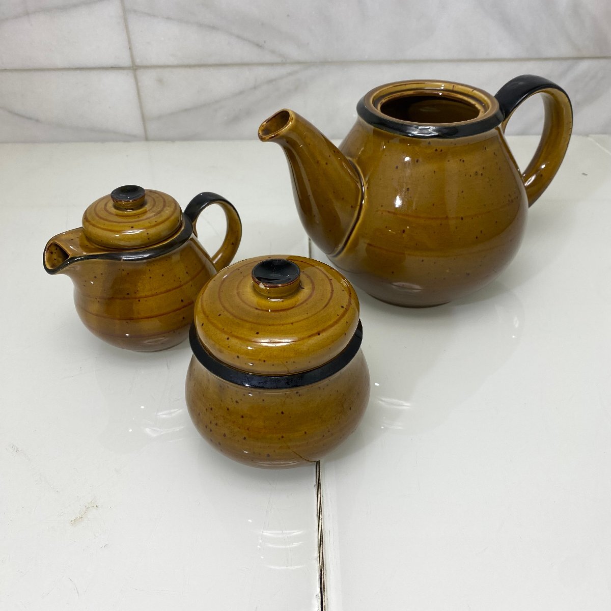 ΩOGΩ NAGOYA CERAMIC The Brown #702 陶器セット 茶器 お茶 インテリア アンティーク ΩP230604拍卖