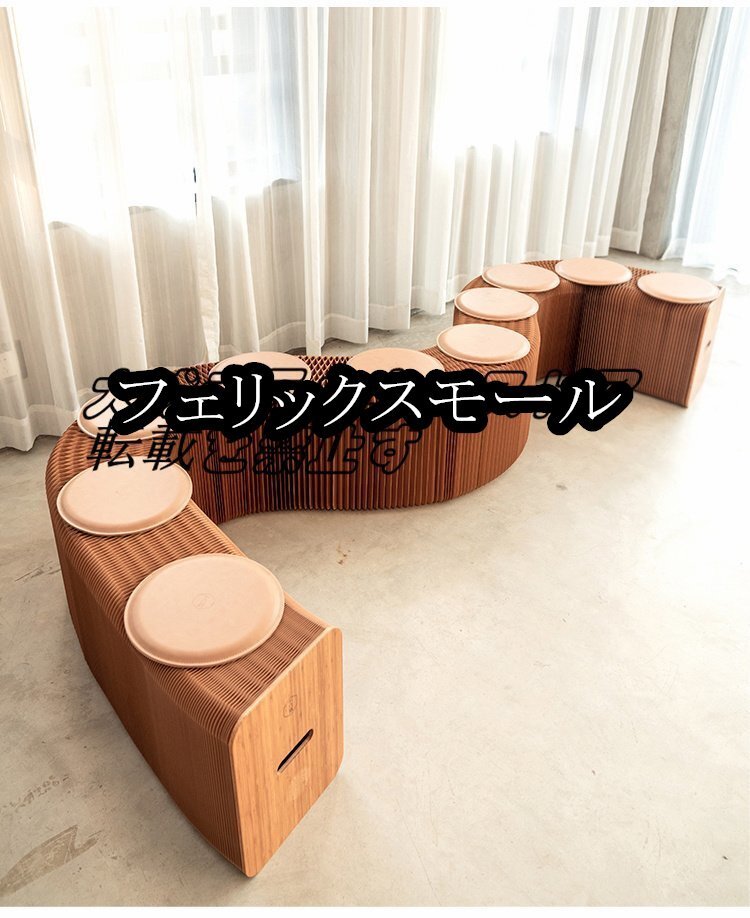 九人用ins世界で大人気な椅子 竹製 肉厚座面 北欧伸縮イス椅子 折り畳み 綺麗 頑丈 座り心地いい 9つの革製クッション付け拍卖