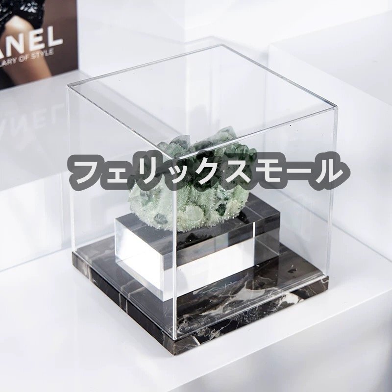 輸入原石グリーンフローライト 石 サンプルルーム 売り場用 黄鉄鉱 書斎用 アクリル 大理石フレーム 置物拍卖