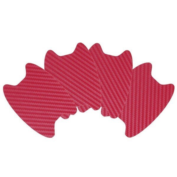 ドアノブ 傷防止 4枚セット (レッド) 汎用 車 プロテクター カーボン調 シール ひっかき傷防止 区分N LB-60-RD(A)拍卖