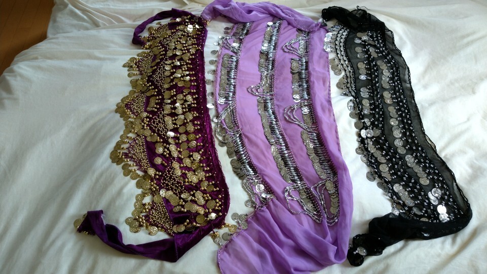 3回使用のみ新品同様 ヒップスカーフ3枚セット ベリーダンス 状態良好拍卖