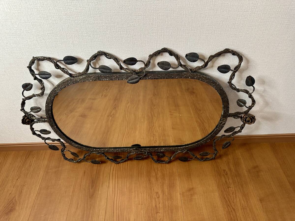 フランス アンティーク ミラー アイアン 壁掛け鏡拍卖