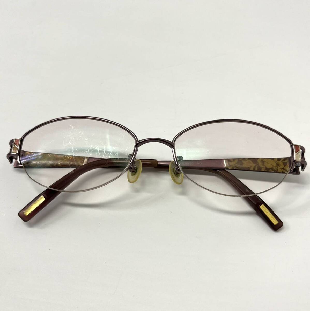 NINA RICCI NR26551 ニナリッチ VO 花柄 メガネ 眼鏡 メタルフレーム 度入り ヴィンテージ アイウェア 【レターパックプラス郵送可】#93拍卖