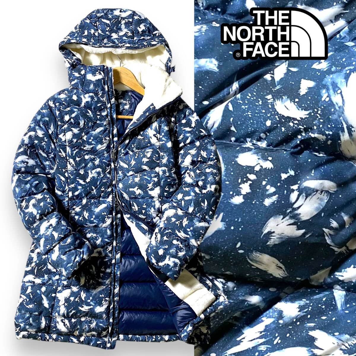 【85(S)】新品 ノースフェイス 裏フリース切り替え フード着脱可 ロングダウンコート THE NORTH FACE レディース スポーツ◆R1433拍卖