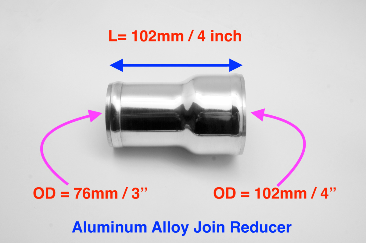 アルミ 異径ジョイント ホース継ぎ手 異径変換パイプ 76mm>102mm拍卖