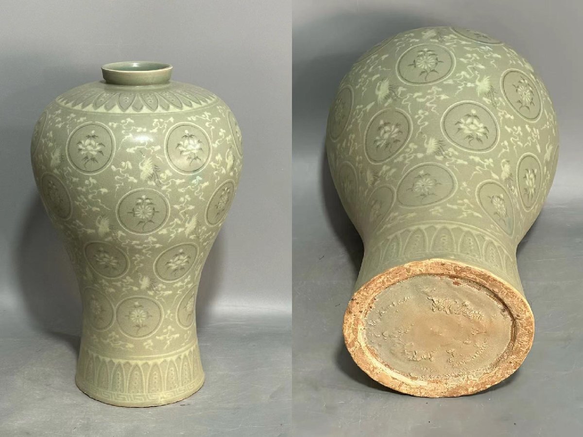 ▼渡鶴羽▼430コレクター放出 朝鮮古美術 高麗磁 高麗青磁梅瓶 古美術品 時代品 朝鮮収集家旧蔵拍卖