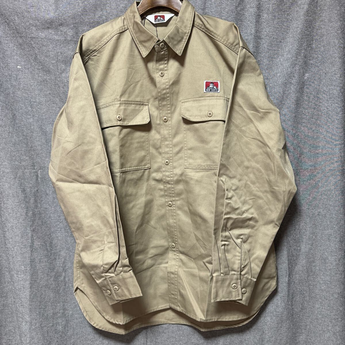 新品 BEN DAVIS ワークシャツ 長袖シャツ ベーシックM ね拍卖