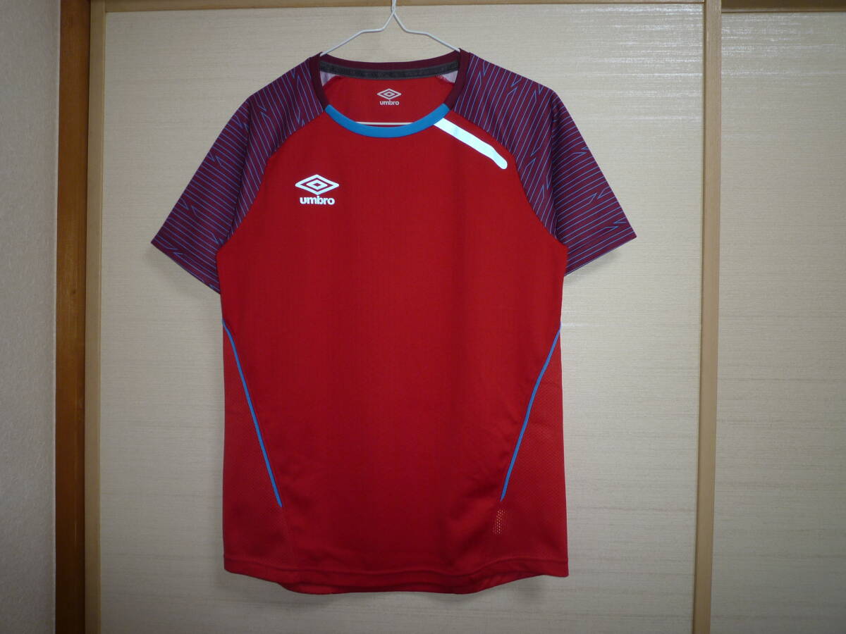 アンブロ PRO TRAINING 半袖シャツ 赤 Sサイズ拍卖