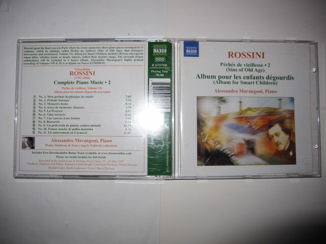 ロッシーニ:ピアノ作品全集 第2集/老いのいたずら第6巻「すばしこい子どもたちのためのアルバム」 アレッサンドロ・マランゴーニ NAXOS拍卖