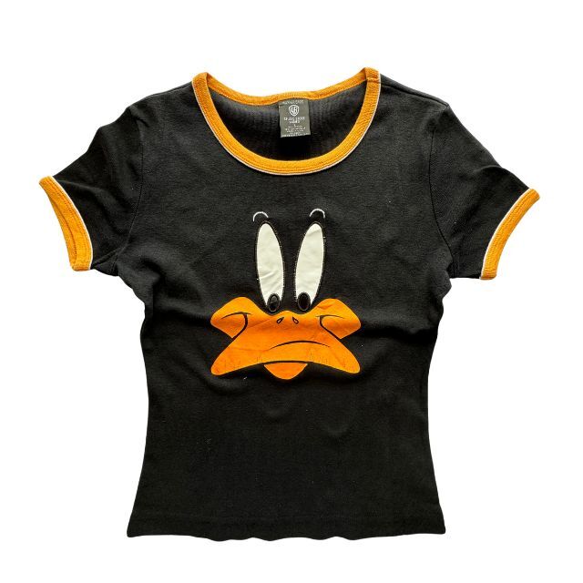90S 005 US ダフィー ダック ワーナー ブロス トリム リンガーTシャツ  Daffy Duck WARNER BROS vintage ヴィンテージ 雅瀬618拍卖