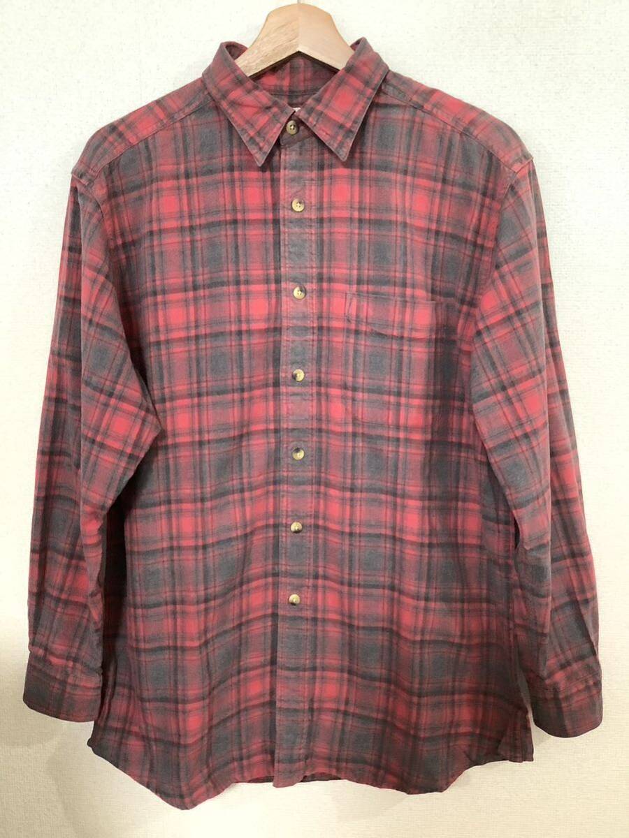 L.L.BEAN エルエルビーン チェック柄 長袖シャツ コットンシャツ レッド アウトドア セレクト メンズ 古着拍卖