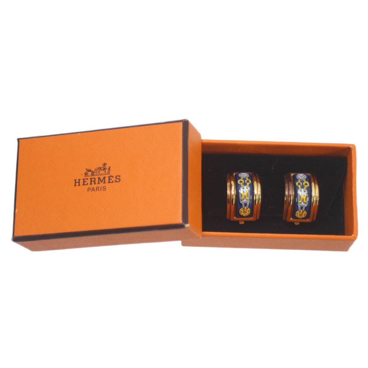 HERMES / エルメス バングル エマイユ 楽器モチーフ Maid in Austria + A ゴールド・ブラック 七宝焼 NO Bランク拍卖