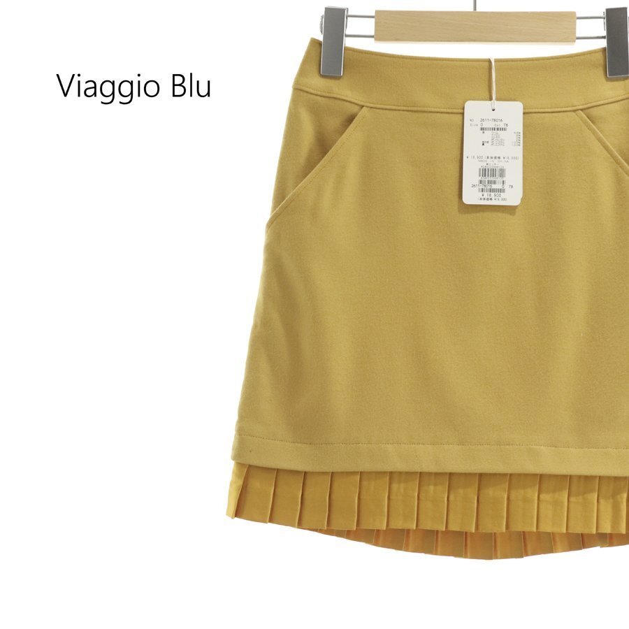 新品未使用! 定価¥18,900- Viaggio Blu ビアッジョ ブルー ビッキー ウール ミニスカート マスタード サイズ0拍卖