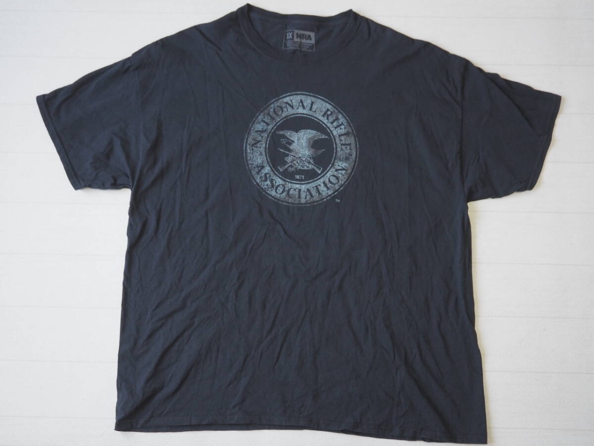 USA直輸入 古着 半袖 NRA 全米ライフル協会 ロゴ Tシャツ メンズ 3X ダークネイビー トップス 中古 拍卖