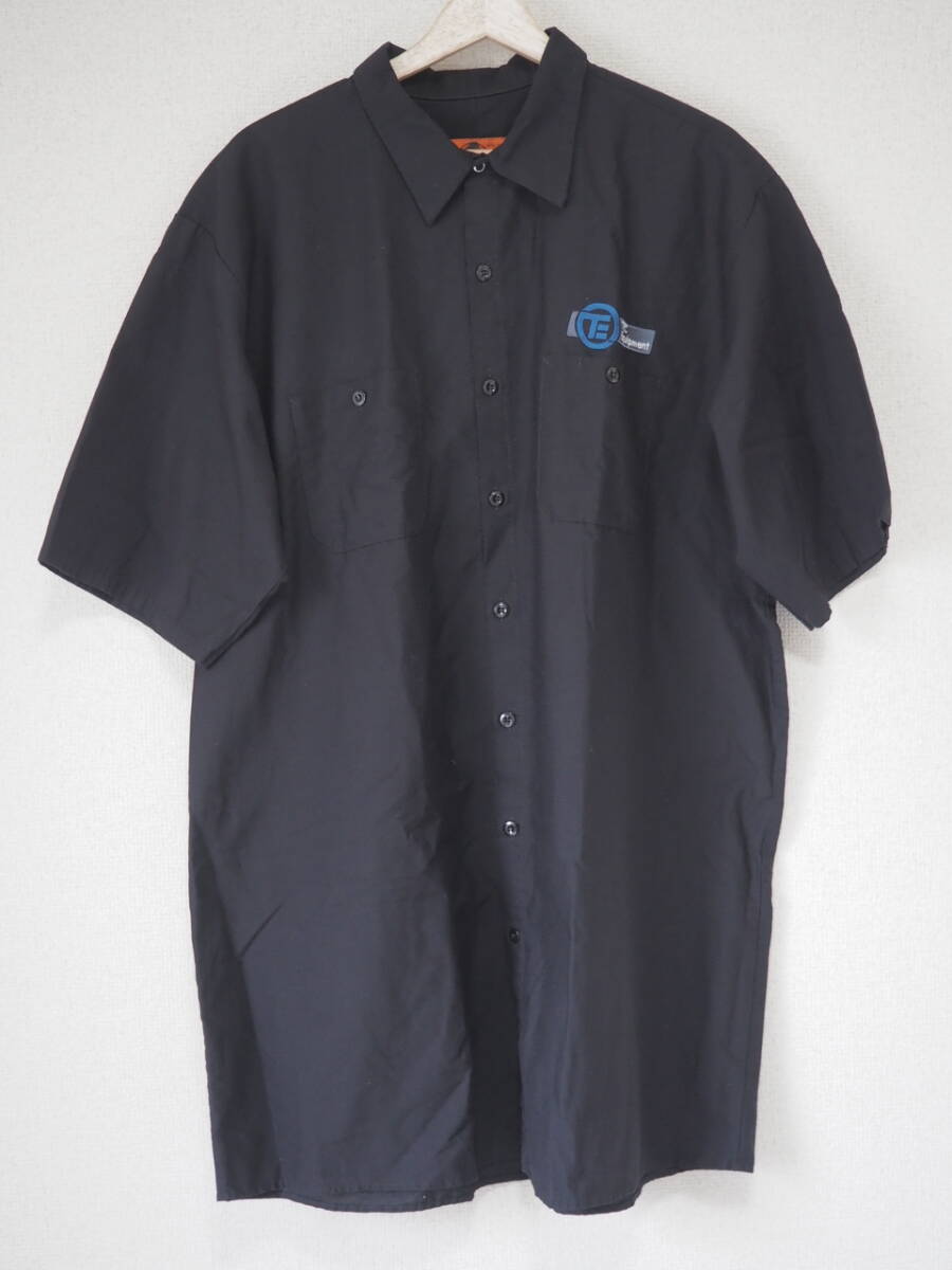 RED KAP レッドキャップ USA直輸入 古着 半袖 ワークシャツ メンズ XXL ブラック トップス 中古 拍卖