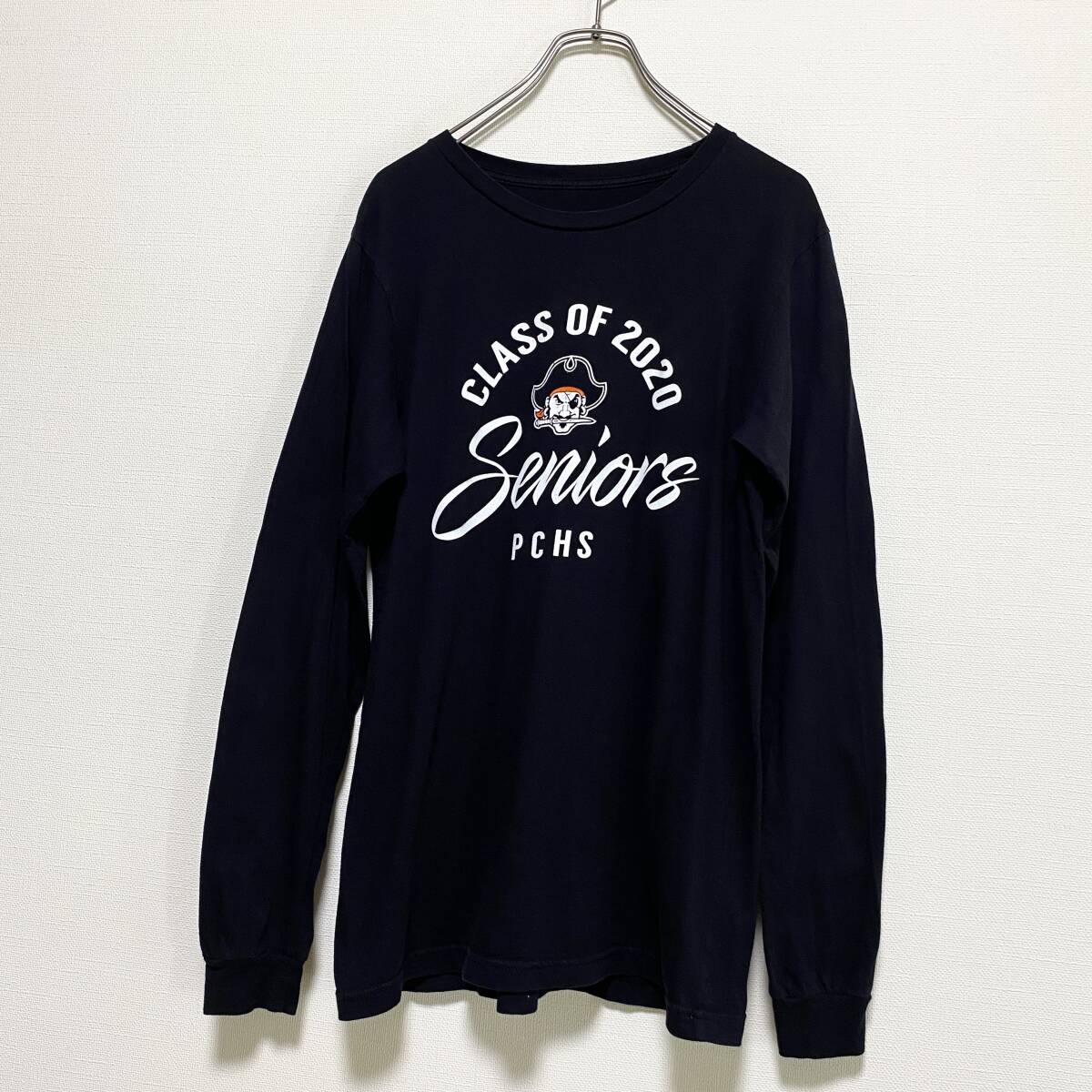 アメリカ古着 長袖 Tシャツ ロンT プリント US古着 クルーネック ブラック 【I1306】拍卖